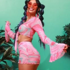 Hot & Delicious Black Bead Trending Now Sweet Swirlz Mini Skirt