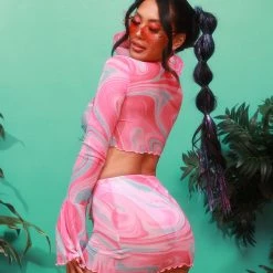 Hot & Delicious Black Bead Trending Now Sweet Swirlz Mini Skirt