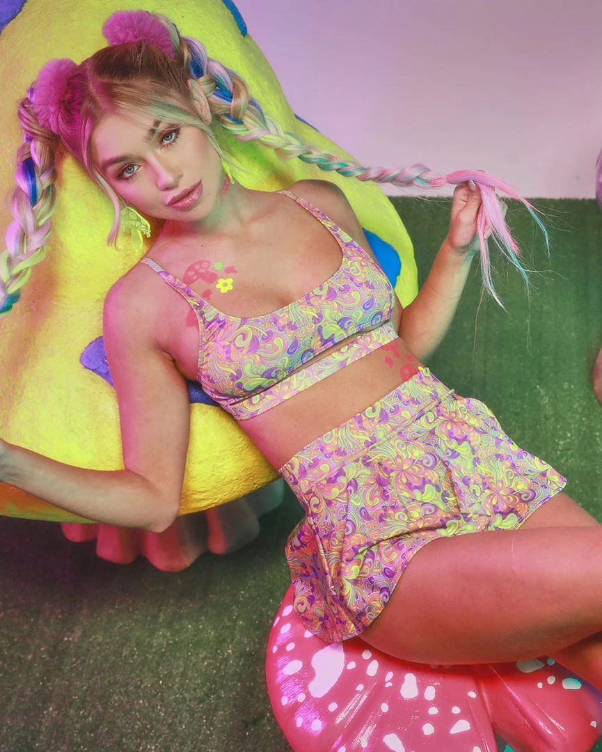 Dippin Daisies Clothing Recycled Fabric Magic Mushroom Underboob Crop Top 8 Dippin Daisies Clothing Recycled Fabric Magic Mushroom Underboob Crop Top