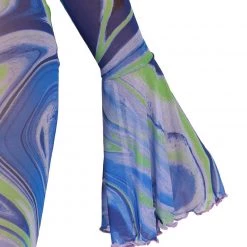 Hot & Delicious Black Bead Blue Blossom Tie-Front Long Sleeve Top 10 Hot & Delicious Black Bead Blue Blossom Tie-Front Long Sleeve Top