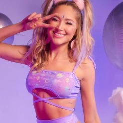 Rolita Couture Lunita X IHR Ultra Violet Euphoric Wrap Top Clothing