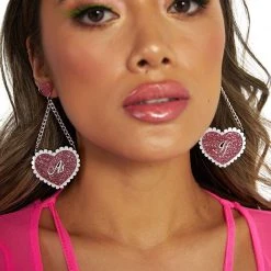 Ole Accessories As If Chain Heart Dangling Earrings