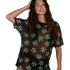 OhYes 420 Hunni Weed Mesh Oversized Tee