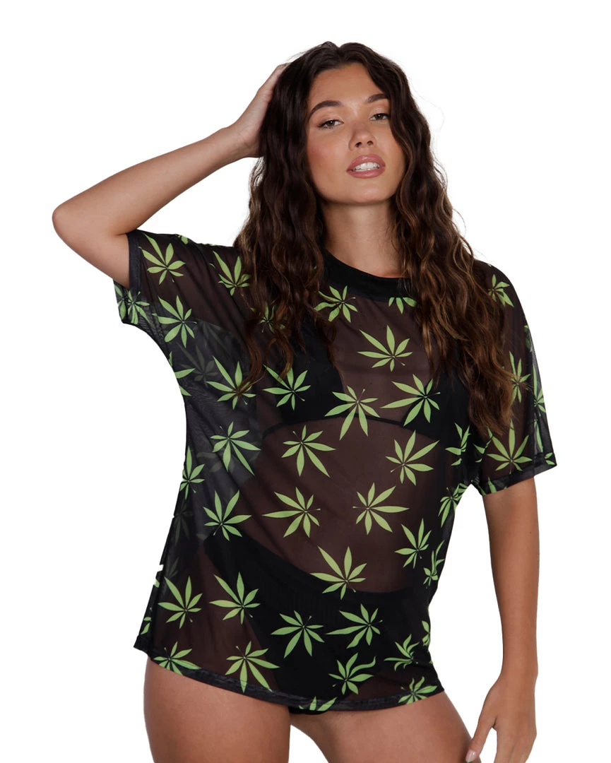 OhYes 420 Hunni Weed Mesh Oversized Tee 3 OhYes 420 Hunni Weed Mesh Oversized Tee