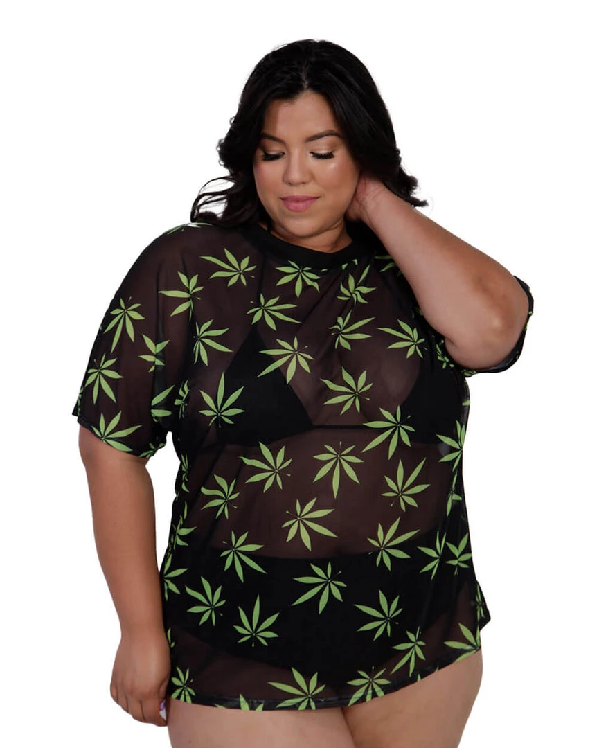 OhYes 420 Hunni Weed Mesh Oversized Tee 8 OhYes 420 Hunni Weed Mesh Oversized Tee
