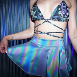OhYes Pretty Flirty Reflective Skater Skirt Clothing 18 OhYes Pretty Flirty Reflective Skater Skirt Clothing