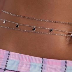 Fame Accessories A Flutter Of Butterflies Layered Belly Chain