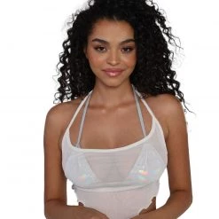 One By One Apparel Tops Afterlife Mesh Halter Top