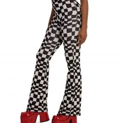 Cherry Mellow, Inc. Clothing Ahead Of The Game Checkered Bell Bottoms
