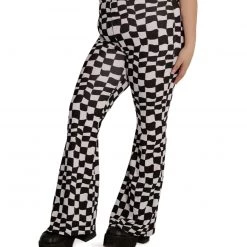 Cherry Mellow, Inc. Clothing Ahead Of The Game Checkered Bell Bottoms