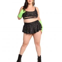 Dippin Daisies New Arrivals Alien Alert Reflective Skater Skirt