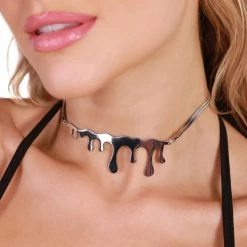 Ana Accessories All Eyes On My Drip Silver-Plated Choker