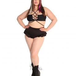 OhYes Angel Of The Night Lace-Up Crop Top Clothing