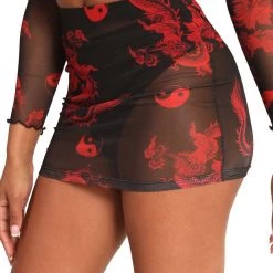 Rock & Rose Animal Instinct Mesh Mini Skirt