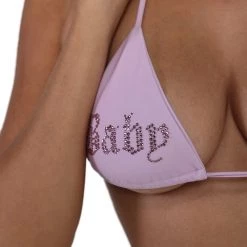 Hot & Delicious Black Bead BB Girl Rhinestone Bikini Set