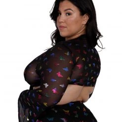 OhYes BB Ur So Fly Mesh Front Tie Top Tops