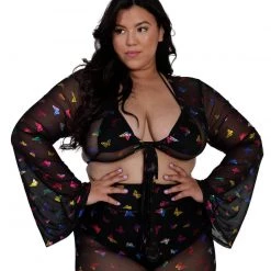 OhYes BB Ur So Fly Mesh Front Tie Top Tops