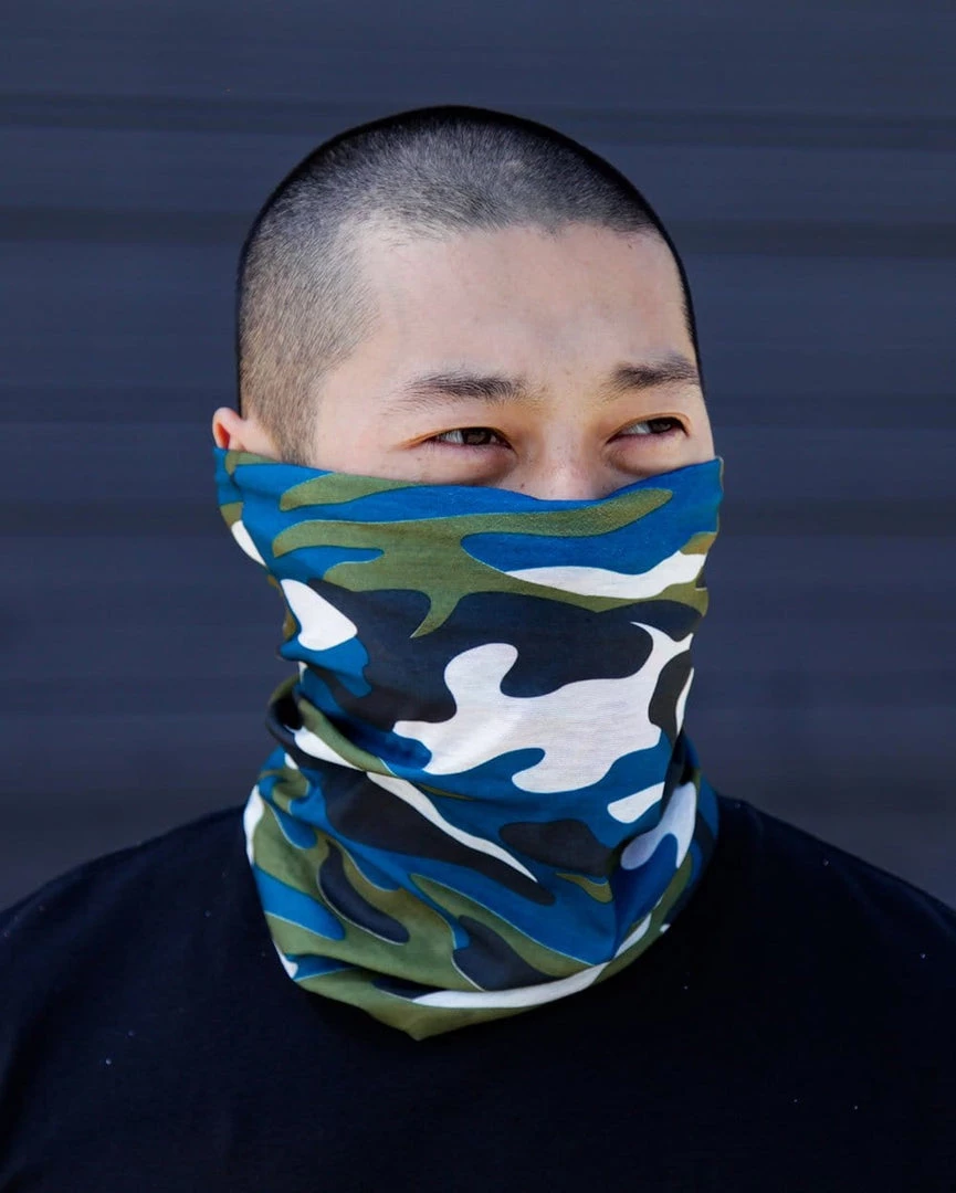INTO THE AM Blue Camo Seamless Mask Bandana 4 INTO THE AM Blue Camo Seamless Mask Bandana