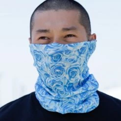INTO THE AM Field Of Roses Seamless Mask Bandana - Blue Masks & Bandanas
