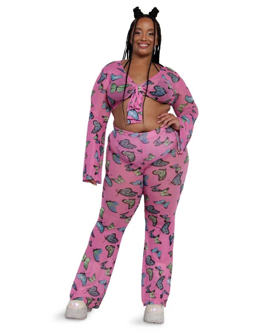 Cherry Mellow, Inc. Butterfly Groove Mesh Bell Bottoms 11 Cherry Mellow, Inc. Butterfly Groove Mesh Bell Bottoms