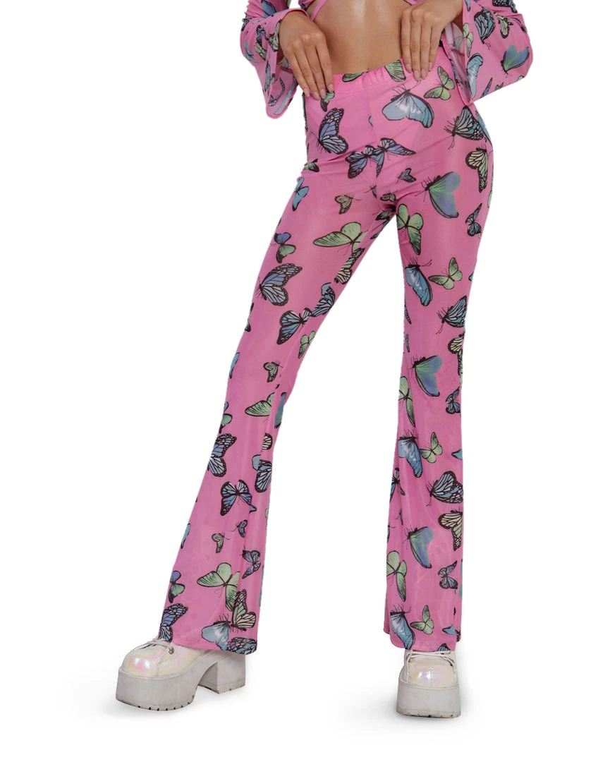 Cherry Mellow, Inc. Butterfly Groove Mesh Bell Bottoms 3 Cherry Mellow, Inc. Butterfly Groove Mesh Bell Bottoms