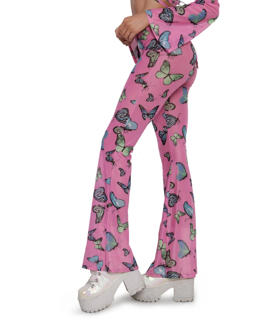 Cherry Mellow, Inc. Butterfly Groove Mesh Bell Bottoms 6 Cherry Mellow, Inc. Butterfly Groove Mesh Bell Bottoms