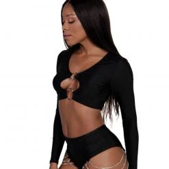 OhYes Tops Certified Baddie O-Ring Crop Top