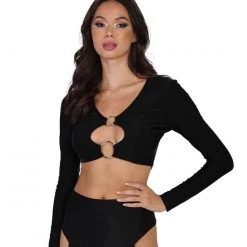 OhYes Tops Certified Baddie O-Ring Crop Top