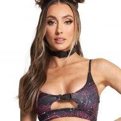 Cherry Mellow, Inc. Circuit Board Speed Clasp Crop Top