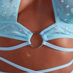 OhYes Cotton Candy Craze Rhinestone O-Ring Halter Top Tops