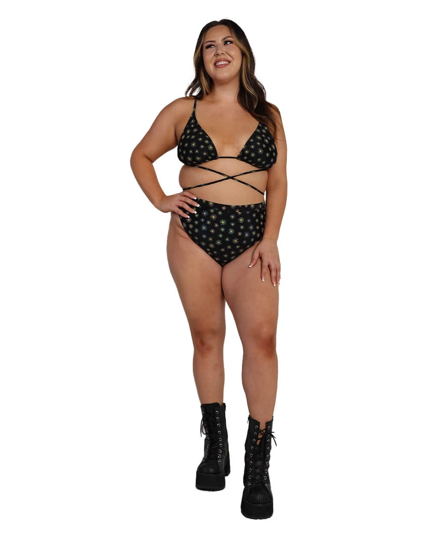 Dippin Daisies Crazy Daisy Reflective High Cut Bottoms 17 Dippin Daisies Crazy Daisy Reflective High Cut Bottoms