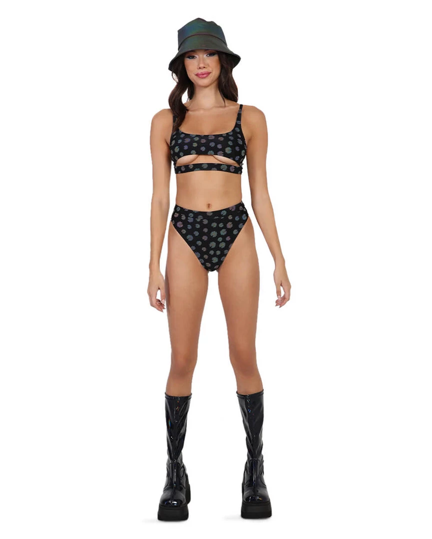 Dippin Daisies Crazy Daisy Reflective High Cut Bottoms 12 Dippin Daisies Crazy Daisy Reflective High Cut Bottoms