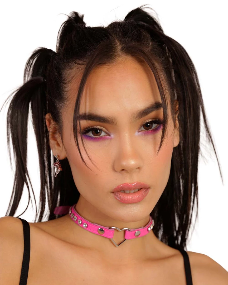 Funkplus Inc. Accessories Cross My Heart Studded Vinyl Choker 3 Funkplus Inc. Accessories Cross My Heart Studded Vinyl Choker