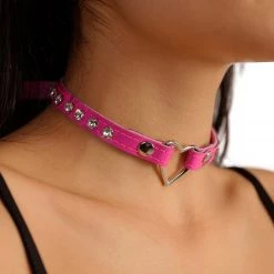 Funkplus Inc. Accessories Cross My Heart Studded Vinyl Choker