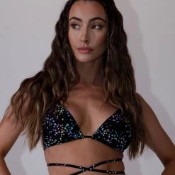 Dippin Daisies Clothing Dazzling Stars Reflective Triangle Top