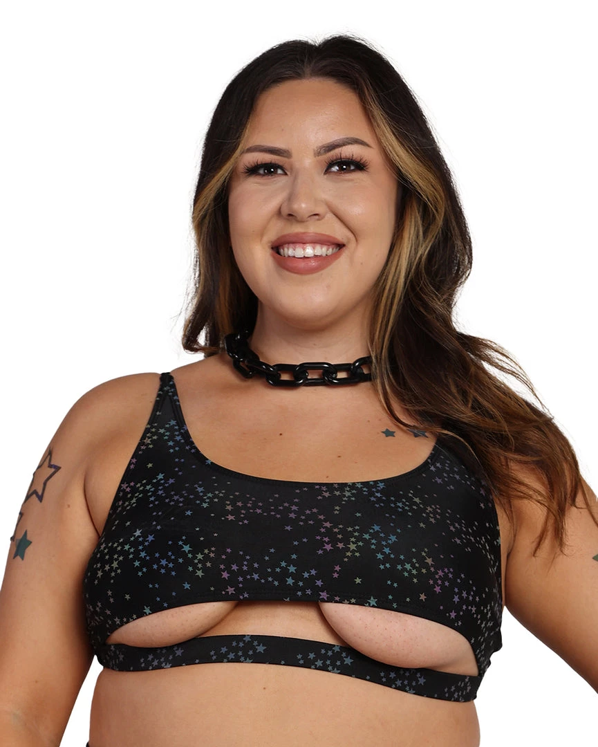 Dippin Daisies Dazzling Stars Reflective Underboob Top Clothing 15 Dippin Daisies Dazzling Stars Reflective Underboob Top Clothing