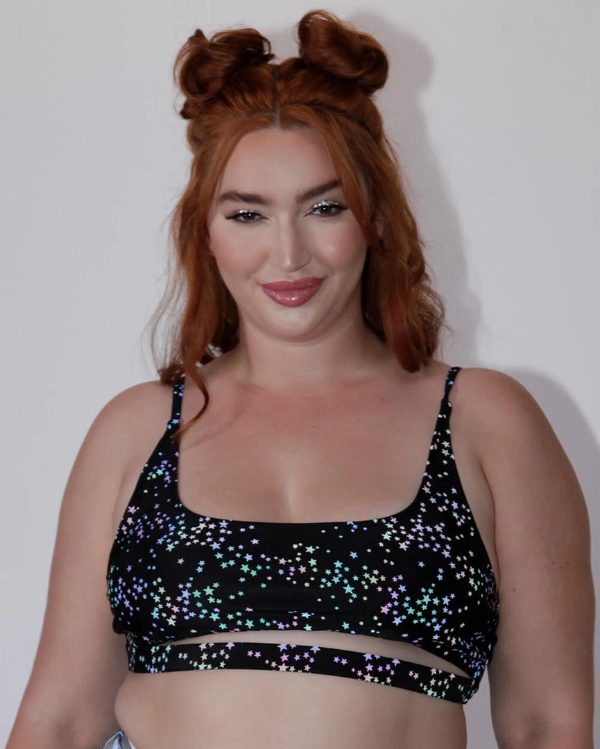 Dippin Daisies Dazzling Stars Reflective Underboob Top Clothing 9 Dippin Daisies Dazzling Stars Reflective Underboob Top Clothing