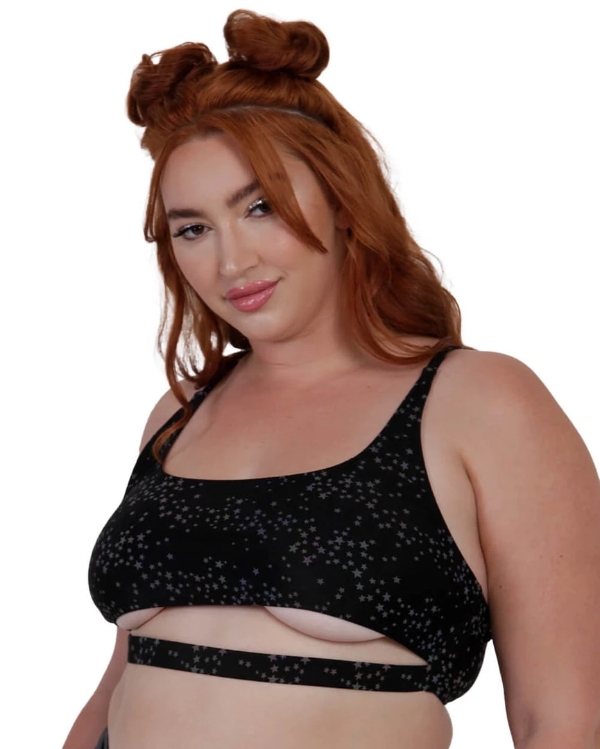 Dippin Daisies Dazzling Stars Reflective Underboob Top Clothing 12 Dippin Daisies Dazzling Stars Reflective Underboob Top Clothing