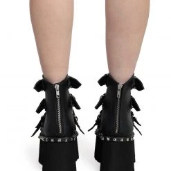 Shoes Demonia Back To Black Metal-Studded Ankle Boots 9 Shoes Demonia Back To Black Metal-Studded Ankle Boots