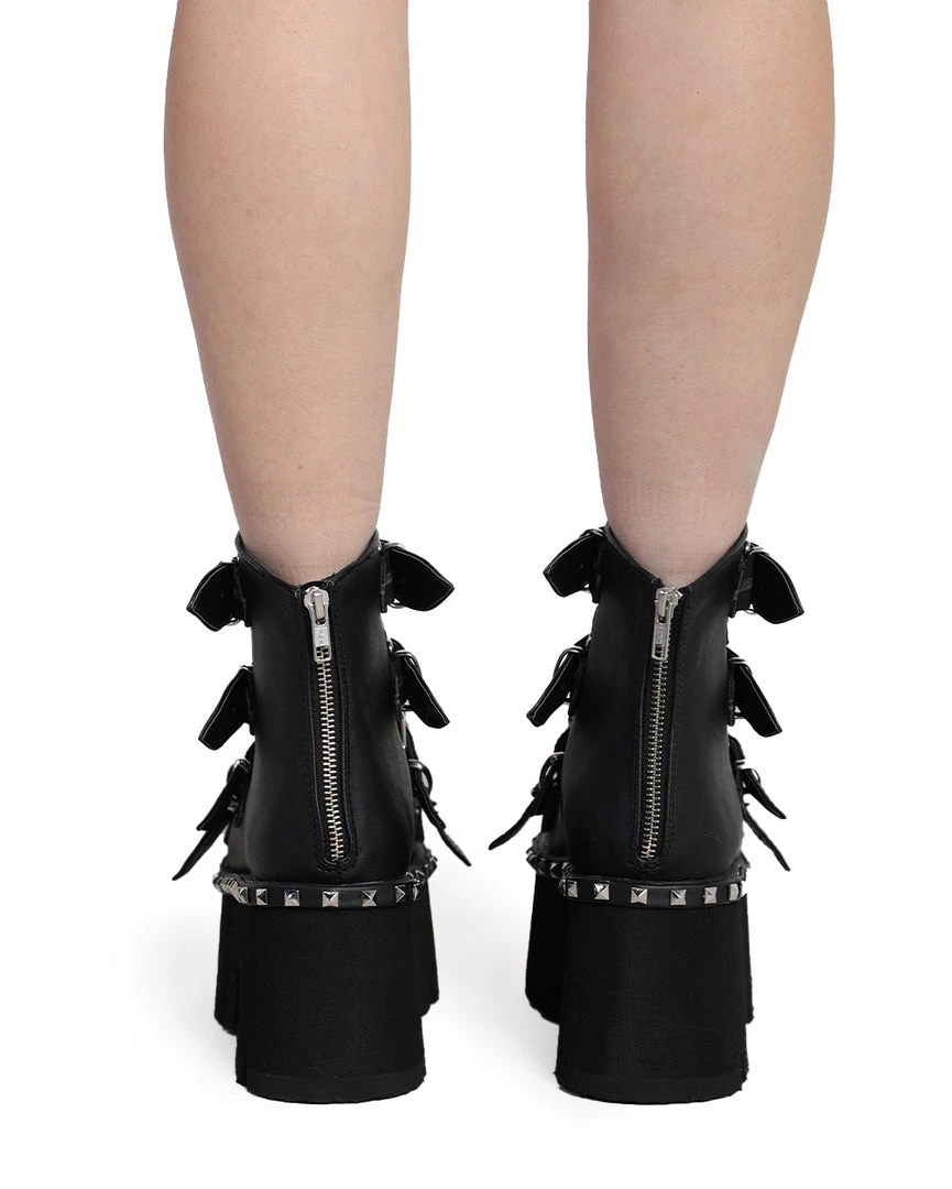 Shoes Demonia Back To Black Metal-Studded Ankle Boots 6 Shoes Demonia Back To Black Metal-Studded Ankle Boots