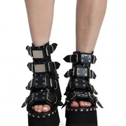 Shoes Demonia Back To Black Metal-Studded Ankle Boots