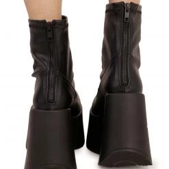Demonia Drop It Low Wedge Ankle Boots