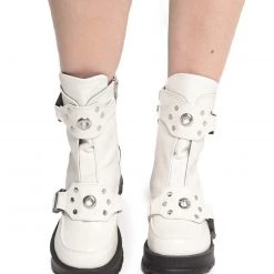 Demonia Hands Up Chunky Heel Ankle Boots