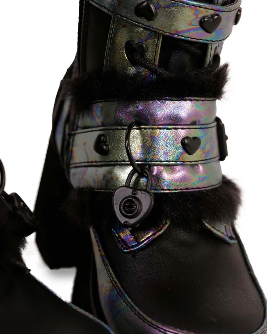 Shoes Demonia Rainbow Foil Platform Boots 4 Shoes Demonia Rainbow Foil Platform Boots