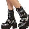 Shoes Demonia Rainbow Foil Platform Boots