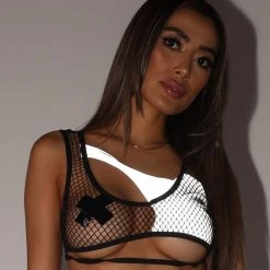 OhYes Down 4 U Reflective Fishnet Top