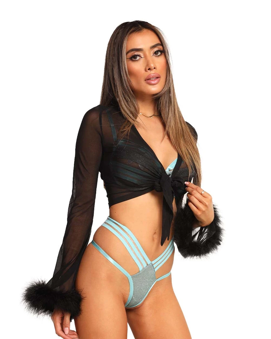 Charming Bunny New Arrivals Fabulicious Marabou Long Sleeve Crop Top 5 Charming Bunny New Arrivals Fabulicious Marabou Long Sleeve Crop Top