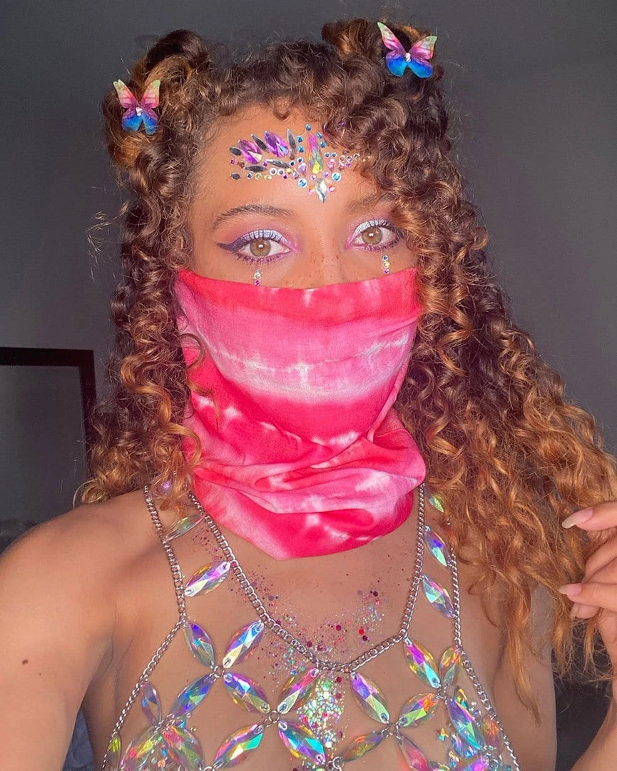 INTO THE AM Pink Sherbert Tie-Dye Seamless Mask Bandana Masks & Bandanas 4 INTO THE AM Pink Sherbert Tie-Dye Seamless Mask Bandana Masks & Bandanas