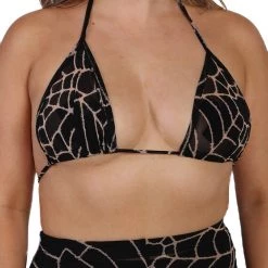 One By One Apparel Face Ur Fears Spiderweb Bikini Top Tops