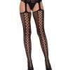 Leg Avenue Faux Lace Up Stockings With Attached Garter Belt 2 Leg Avenue Faux Lace Up Stockings With Attached Garter Belt